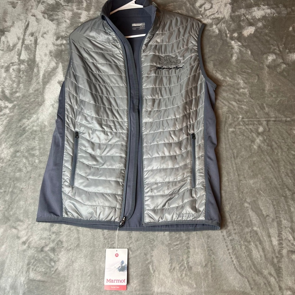 Marmot Vest Women's Medium Puffer Full Zip Sleeveless Jacket Gray Insulated